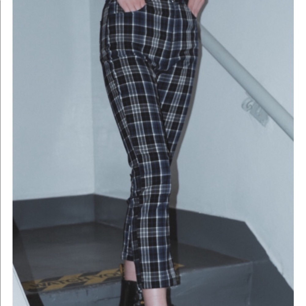 Brandy Melville / John Galt blue plaid “Jane Pant”